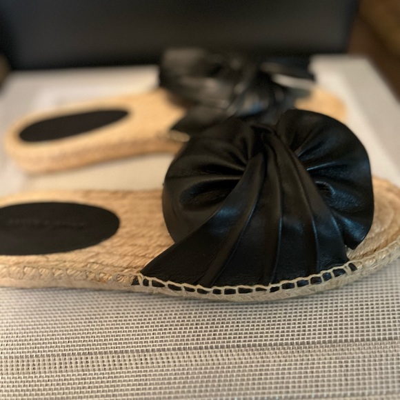 PATRICIA GREEN NIB AUTHENTIC BLACK GENUINE LEATHER ESPADRILLES SLIP ON - Picture 11 of 13